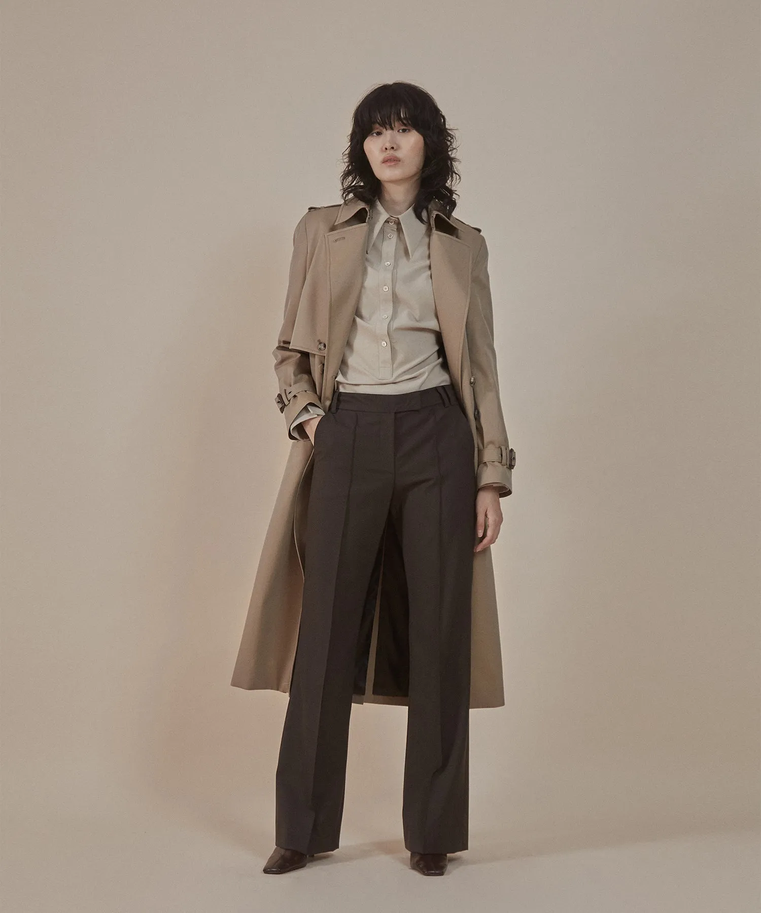 [50% OFF] Low-rise trousers trench coat
