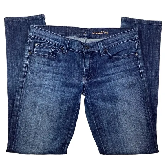 7 For All Mankind Straight Leg Jeans Blue
