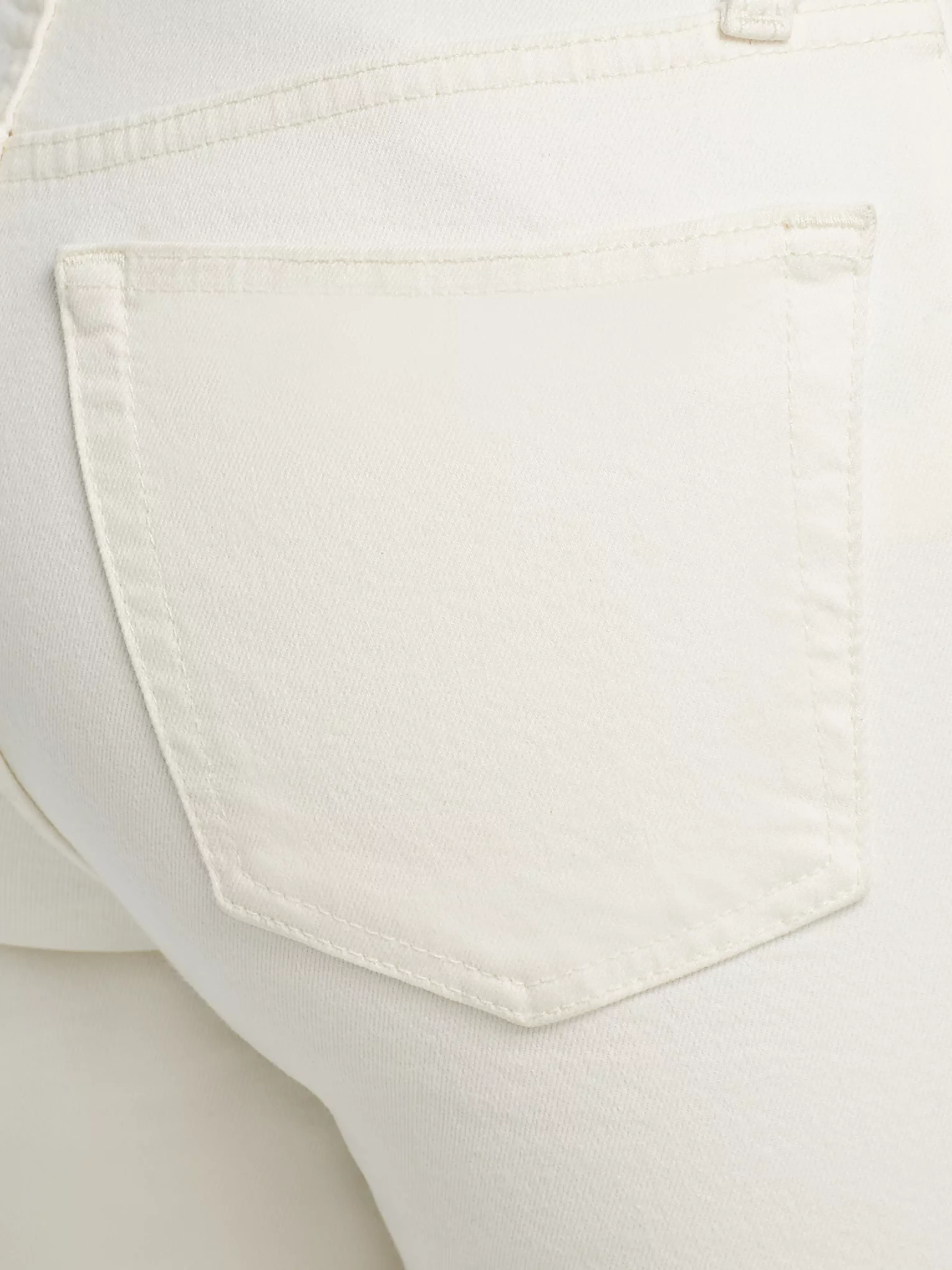 70s White Stove Pipe Straight Jeans
