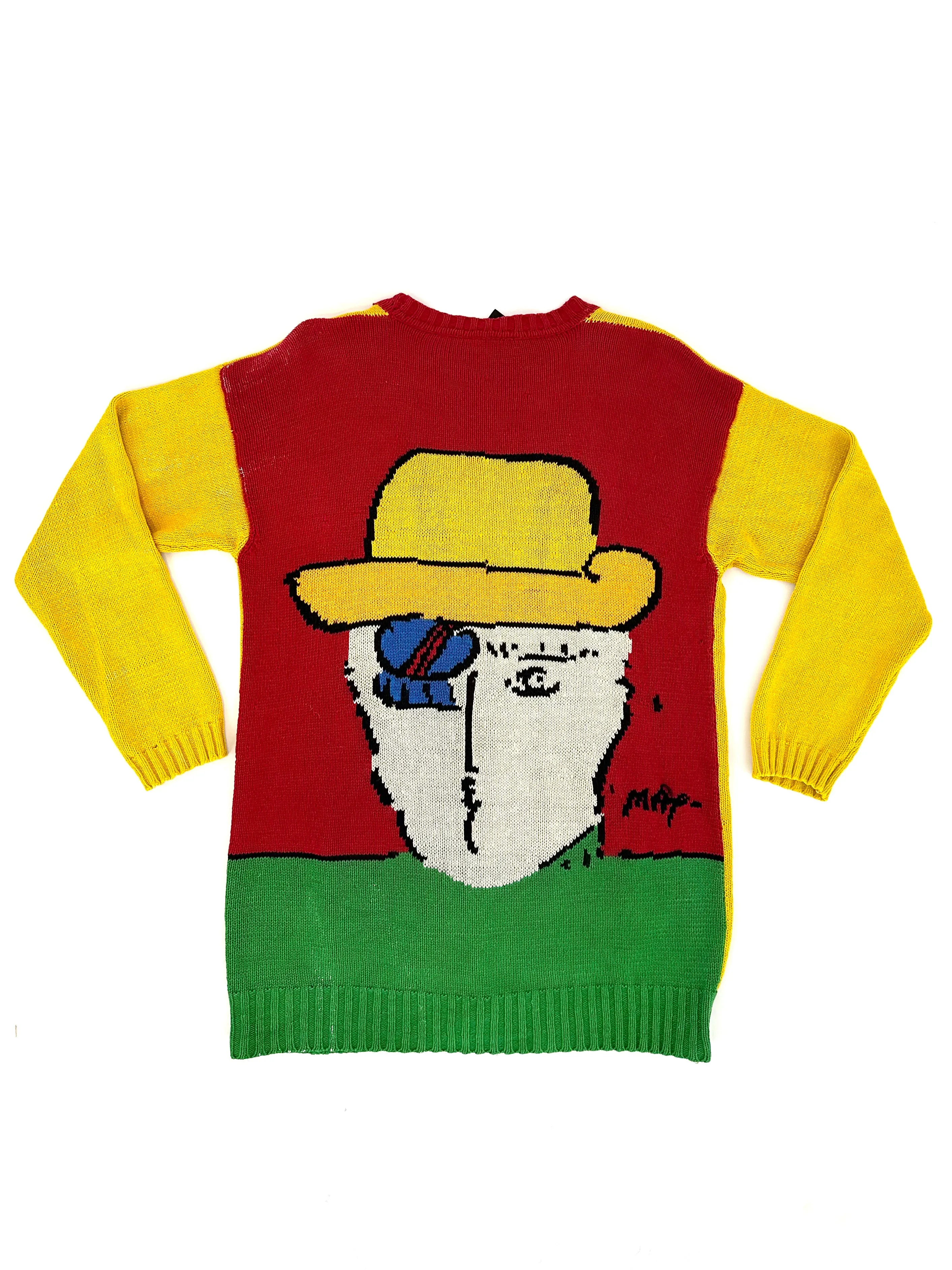80s Peter Max "Neomax" Linen Blend Cardigan