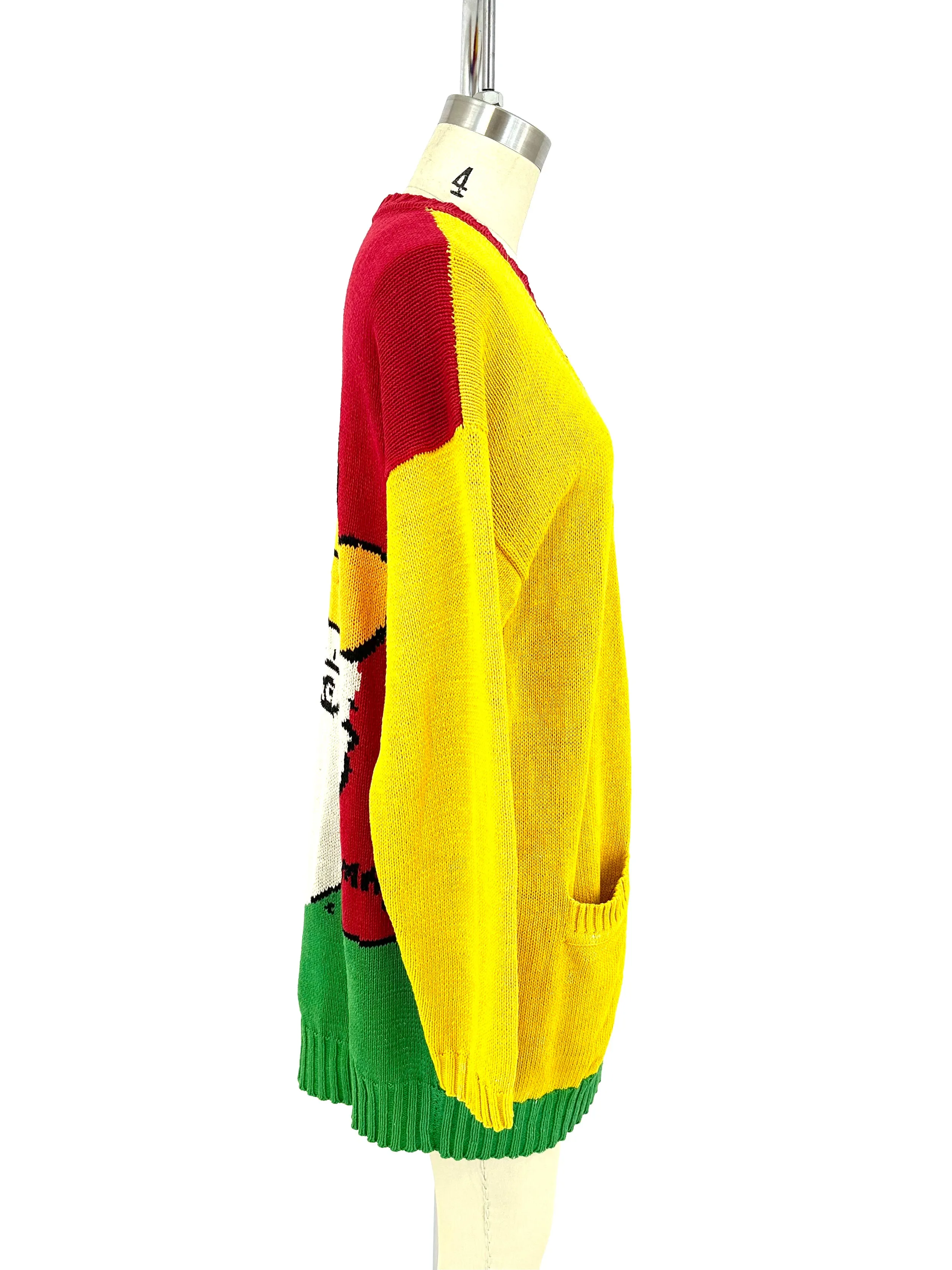 80s Peter Max "Neomax" Linen Blend Cardigan