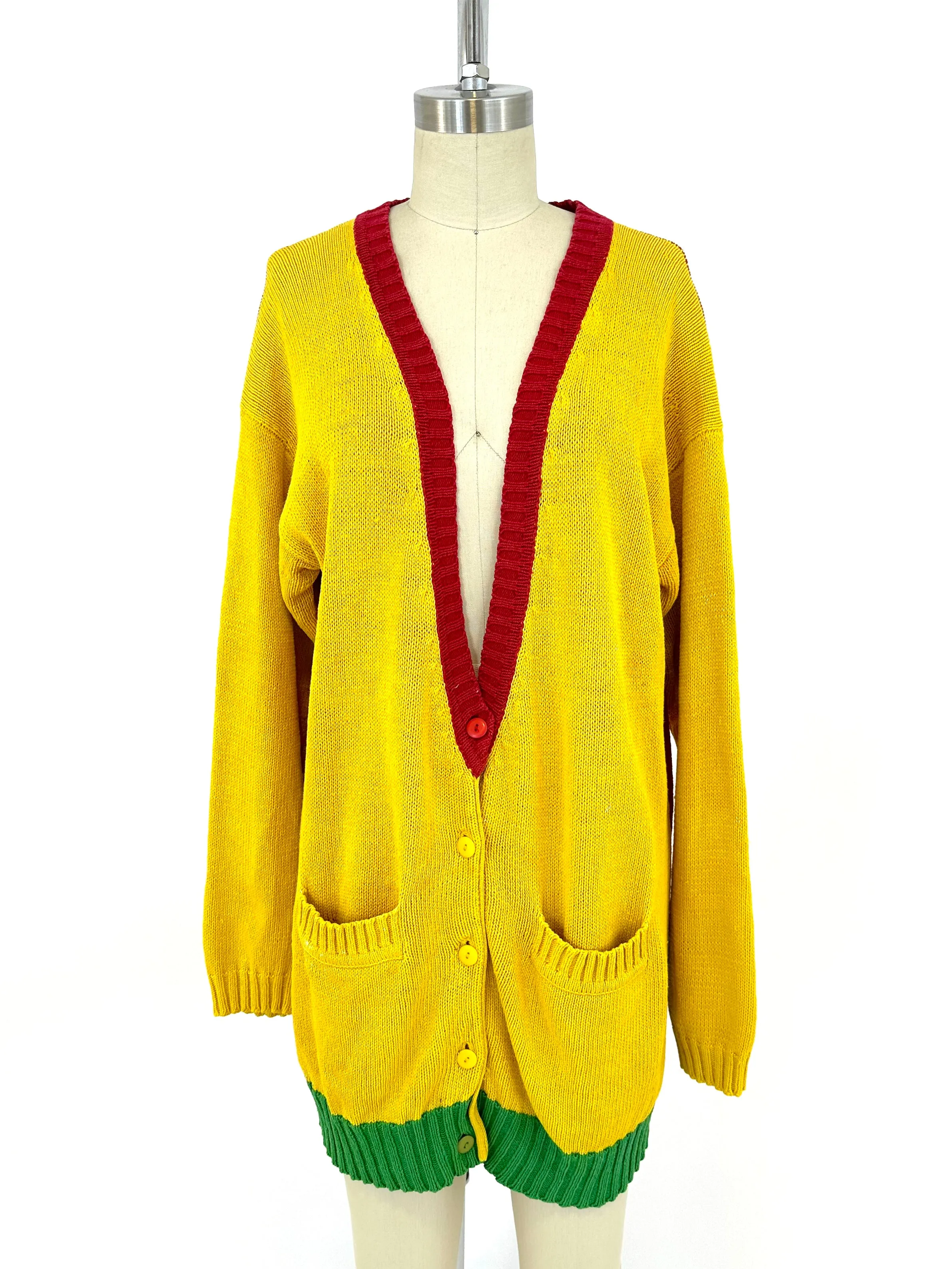 80s Peter Max "Neomax" Linen Blend Cardigan