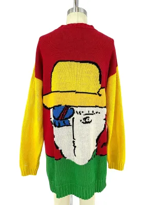 80s Peter Max "Neomax" Linen Blend Cardigan