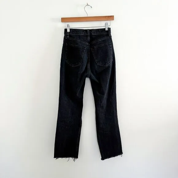 Abercrombie &amp; Fitch The Ankle Straight Ultra High Rise Jeans Black
