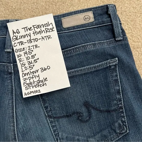 AG The Farrah High Rise Skinny Contour Jeans ATR Wash