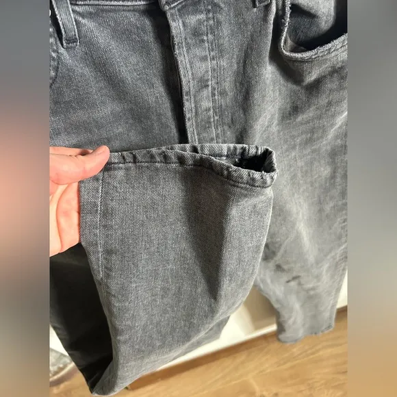 AGOLDE Faded Black Riley High Rise Straight Crop Jeans