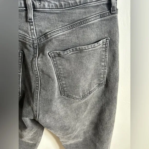 AGOLDE Faded Black Riley High Rise Straight Crop Jeans