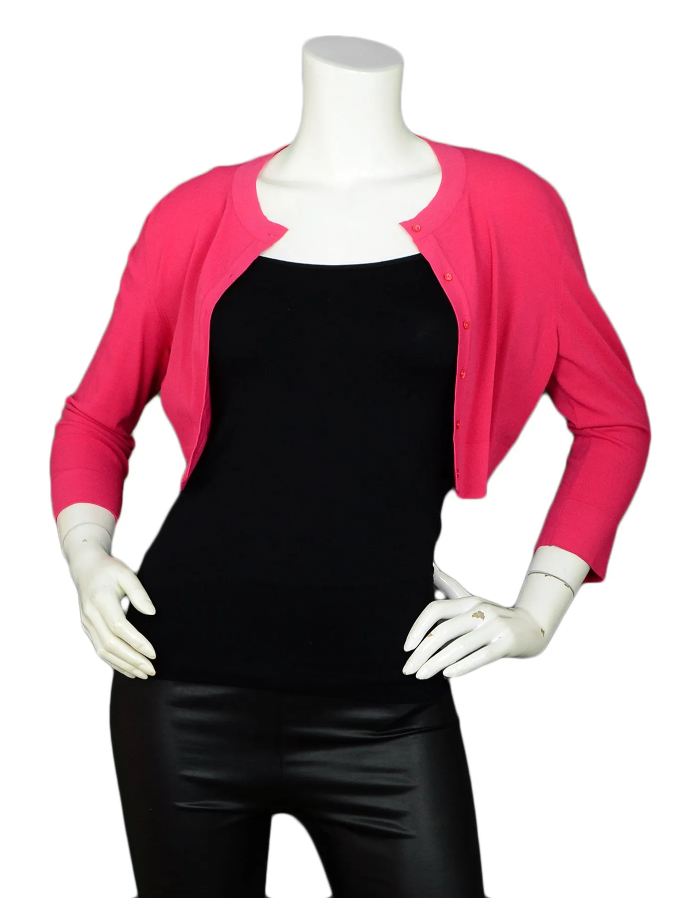 Alaia Pink Button Up Cropped Sweater sz 44