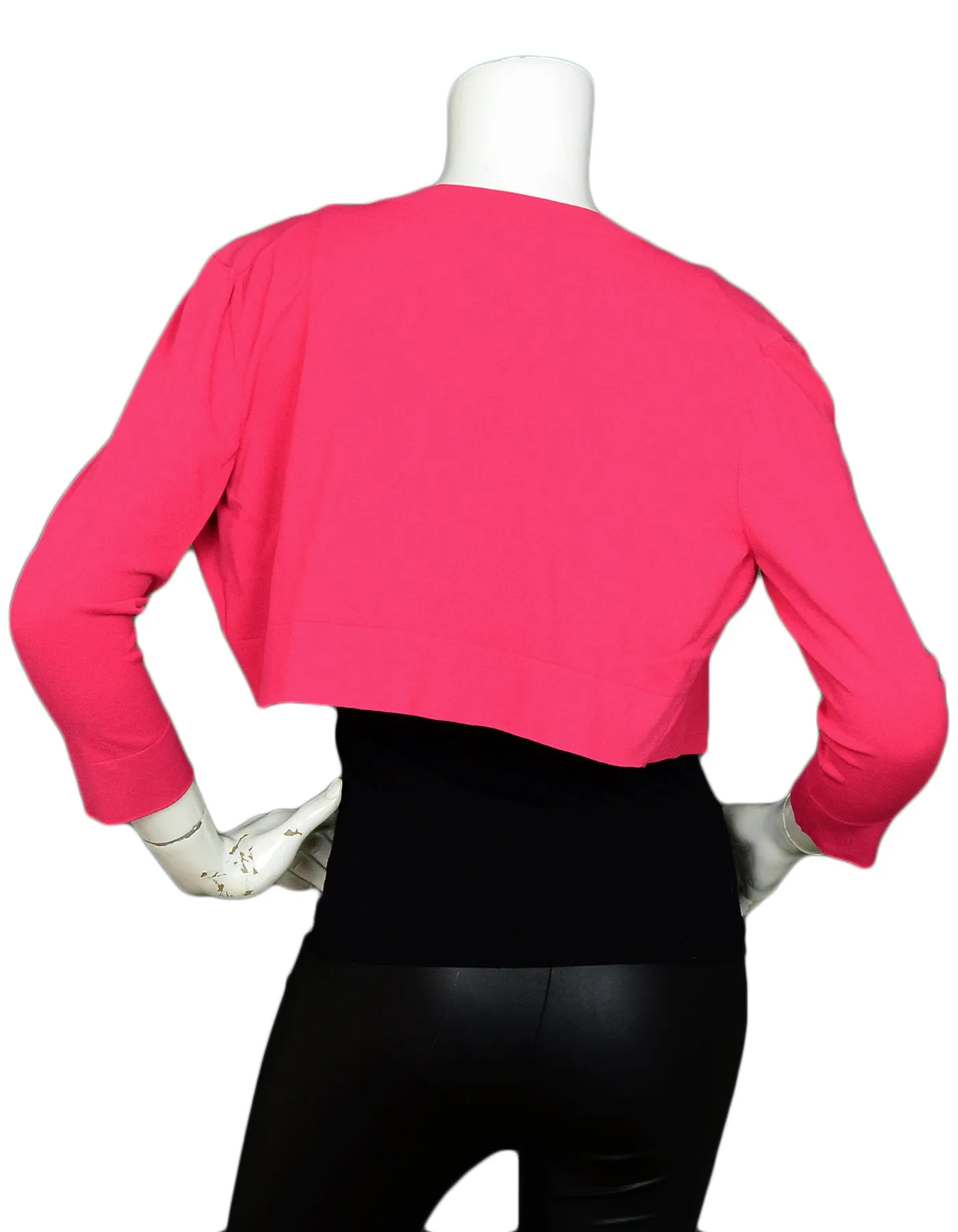 Alaia Pink Button Up Cropped Sweater sz 44