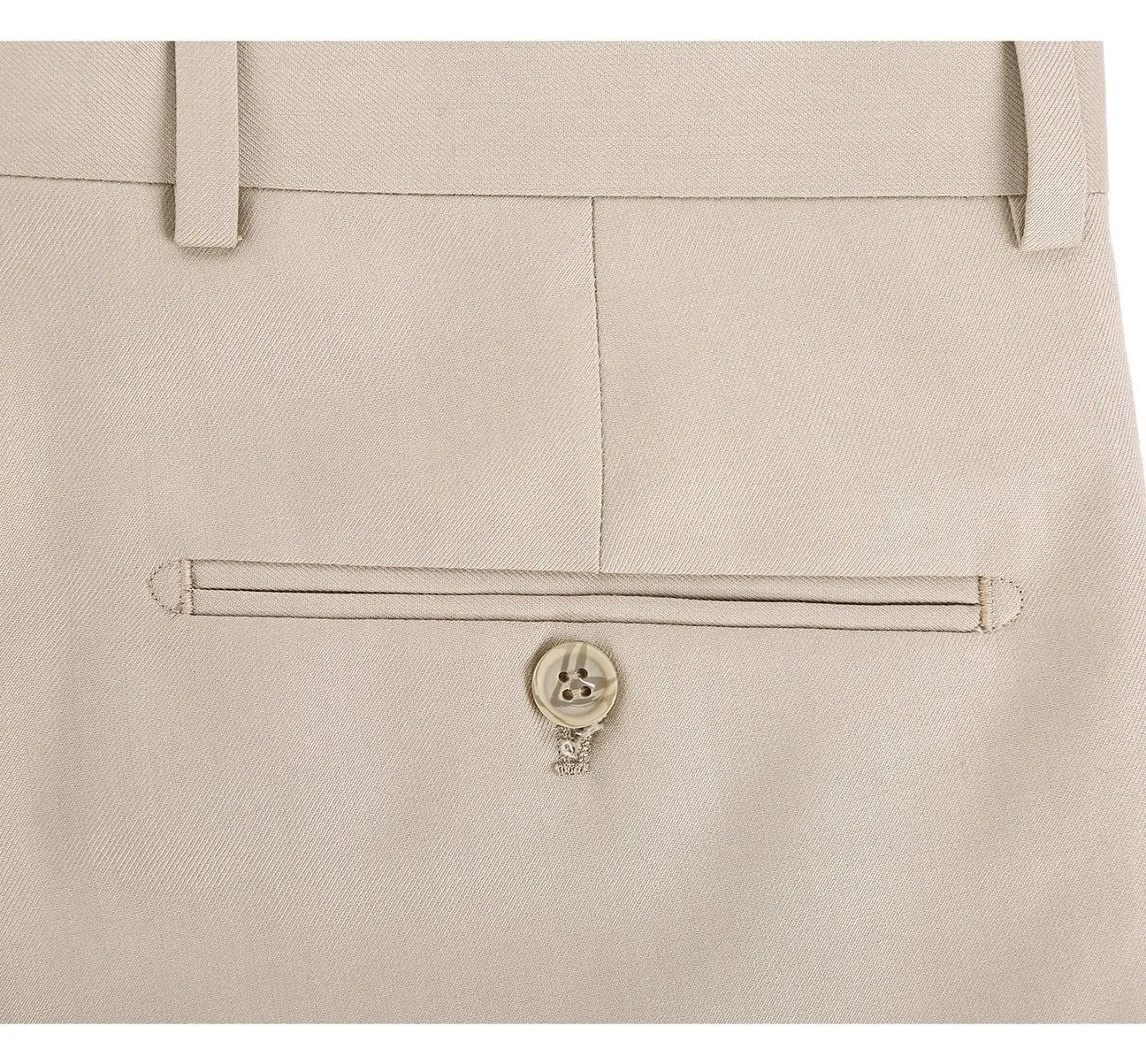 Alessandro Vitello by Renoir Beige Classic Fit Flat Front Suit Separate Pants 201-3