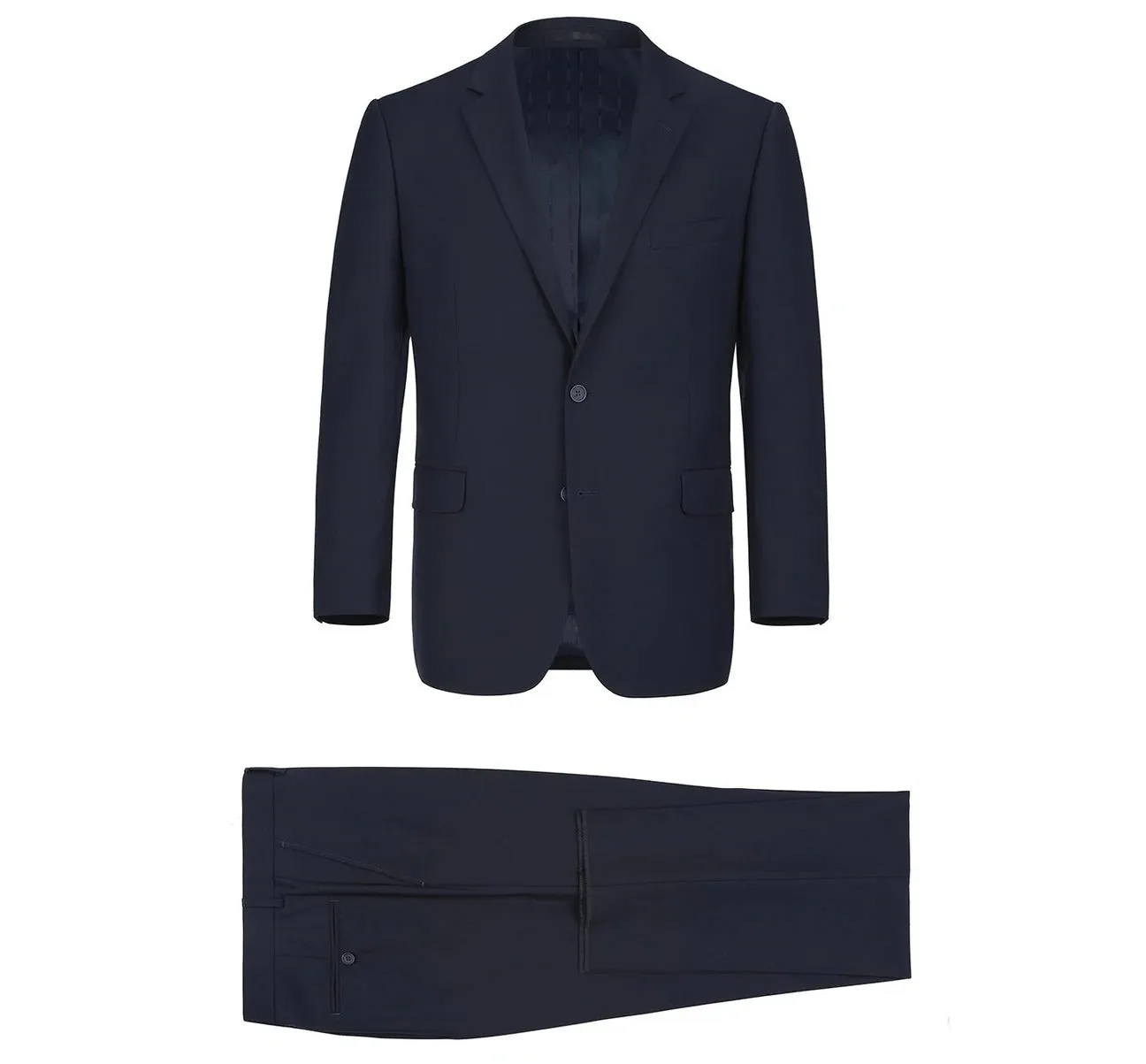 Alessandro Vitello by Renoir Dark Navy 2-Piece Classic Fit Single Breasted Notch Lapel Suit 201-2