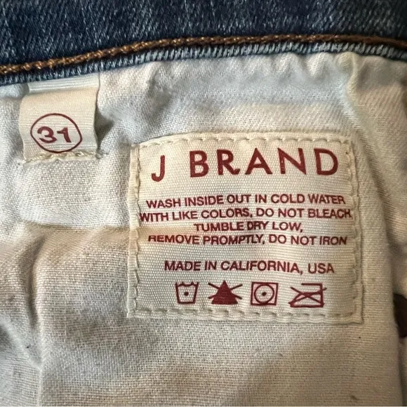 ANTHROPOLOGIE J Brand Denim Pencil Leg Mid Rise Jeans Size 31