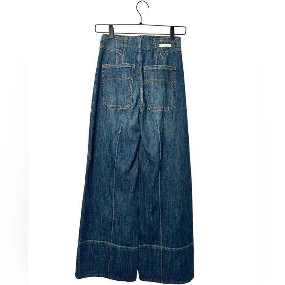 Anthropologie Pilcro Ultra High-Rise Seamed Wide-Leg Jeans size 25 Petite