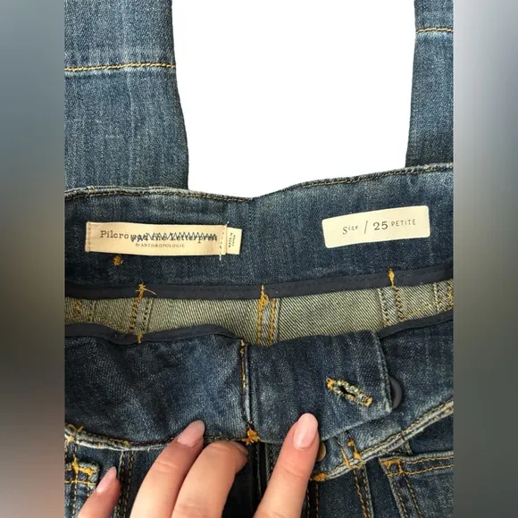 Anthropologie Pilcro Ultra High-Rise Seamed Wide-Leg Jeans size 25 Petite