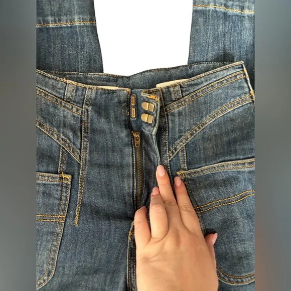 Anthropologie Pilcro Ultra High-Rise Seamed Wide-Leg Jeans size 25 Petite
