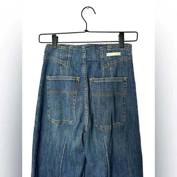 Anthropologie Pilcro Ultra High-Rise Seamed Wide-Leg Jeans size 25 Petite