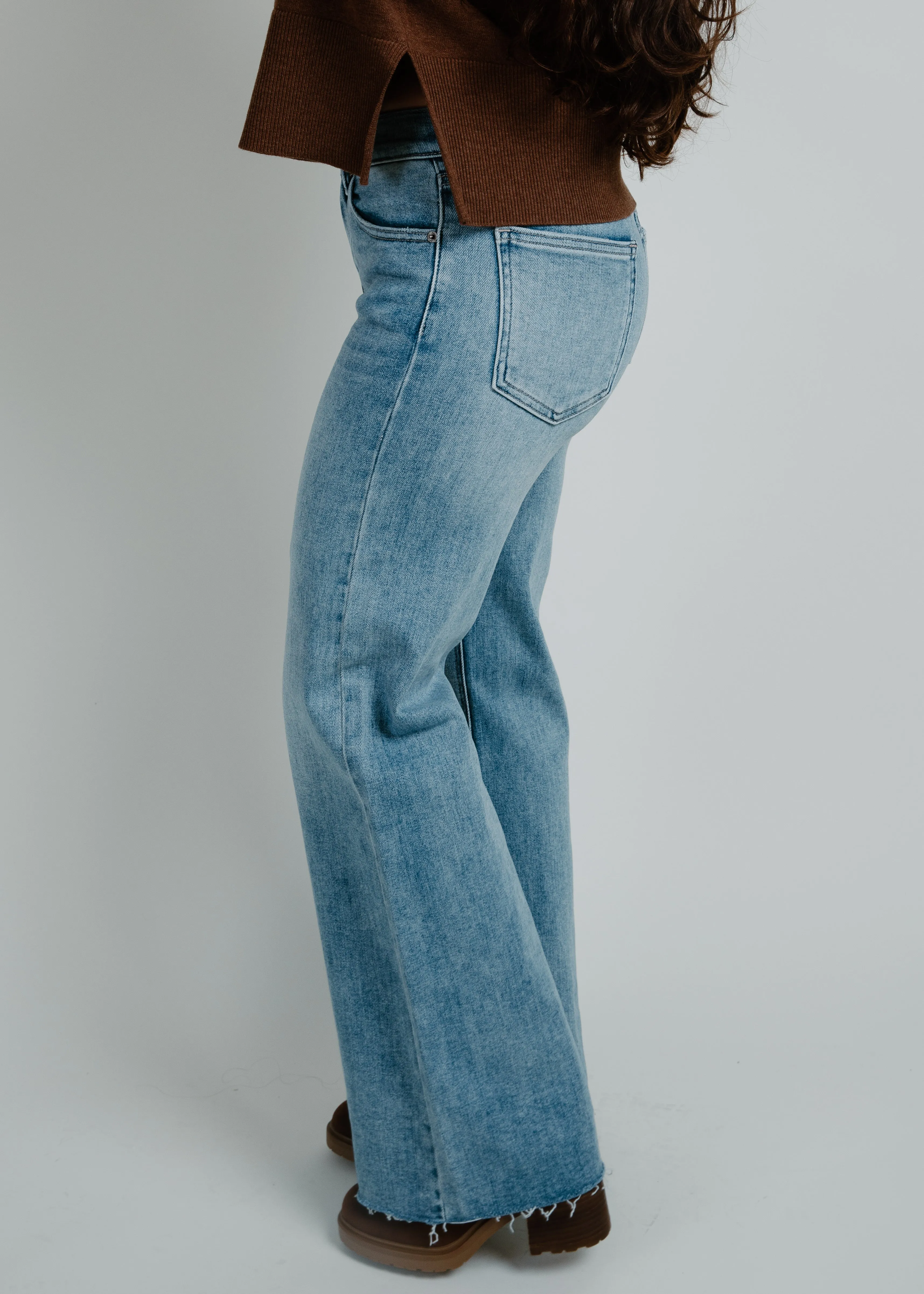 Ashley Wide Leg Denim - Medium Wash