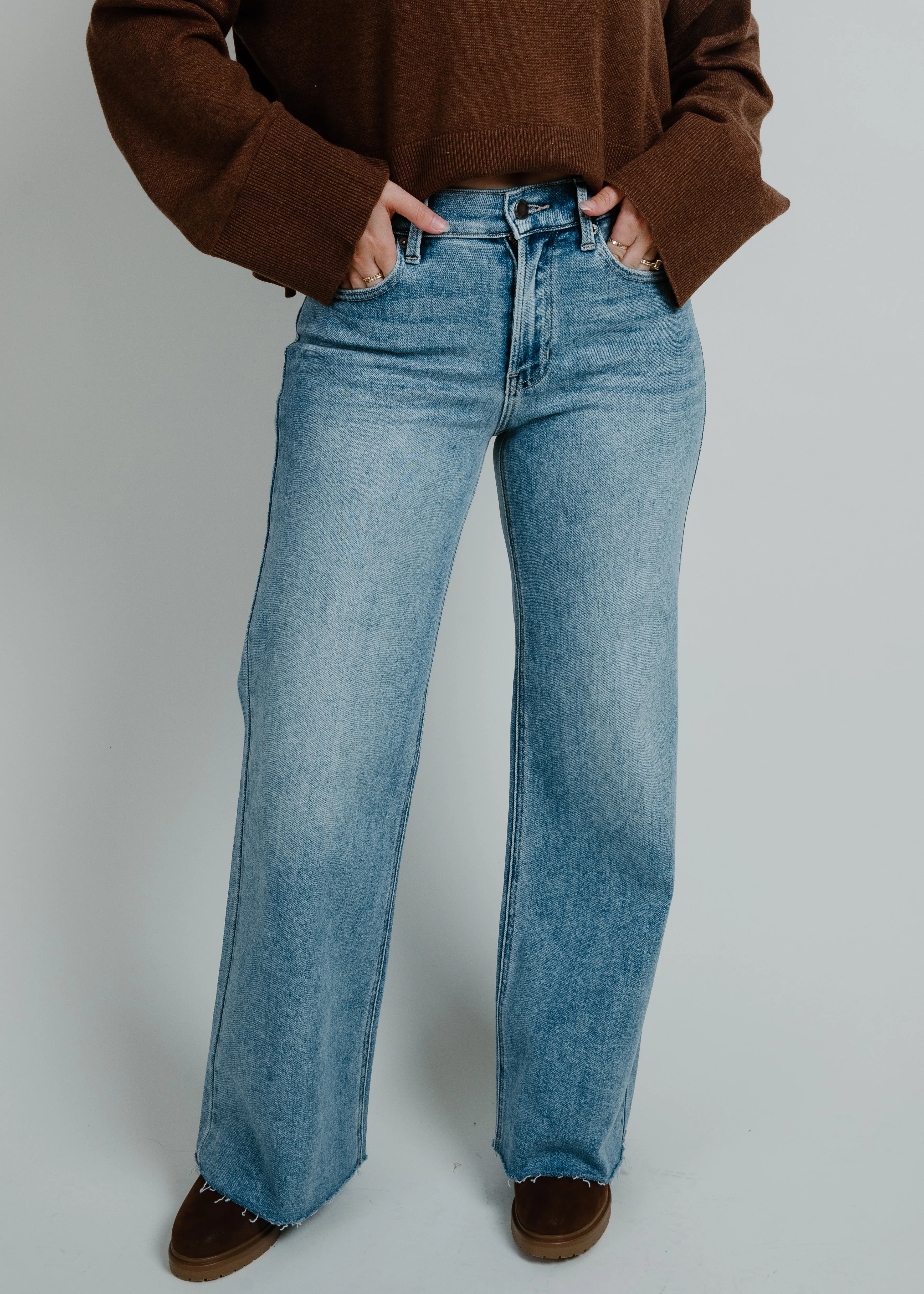 Ashley Wide Leg Denim - Medium Wash