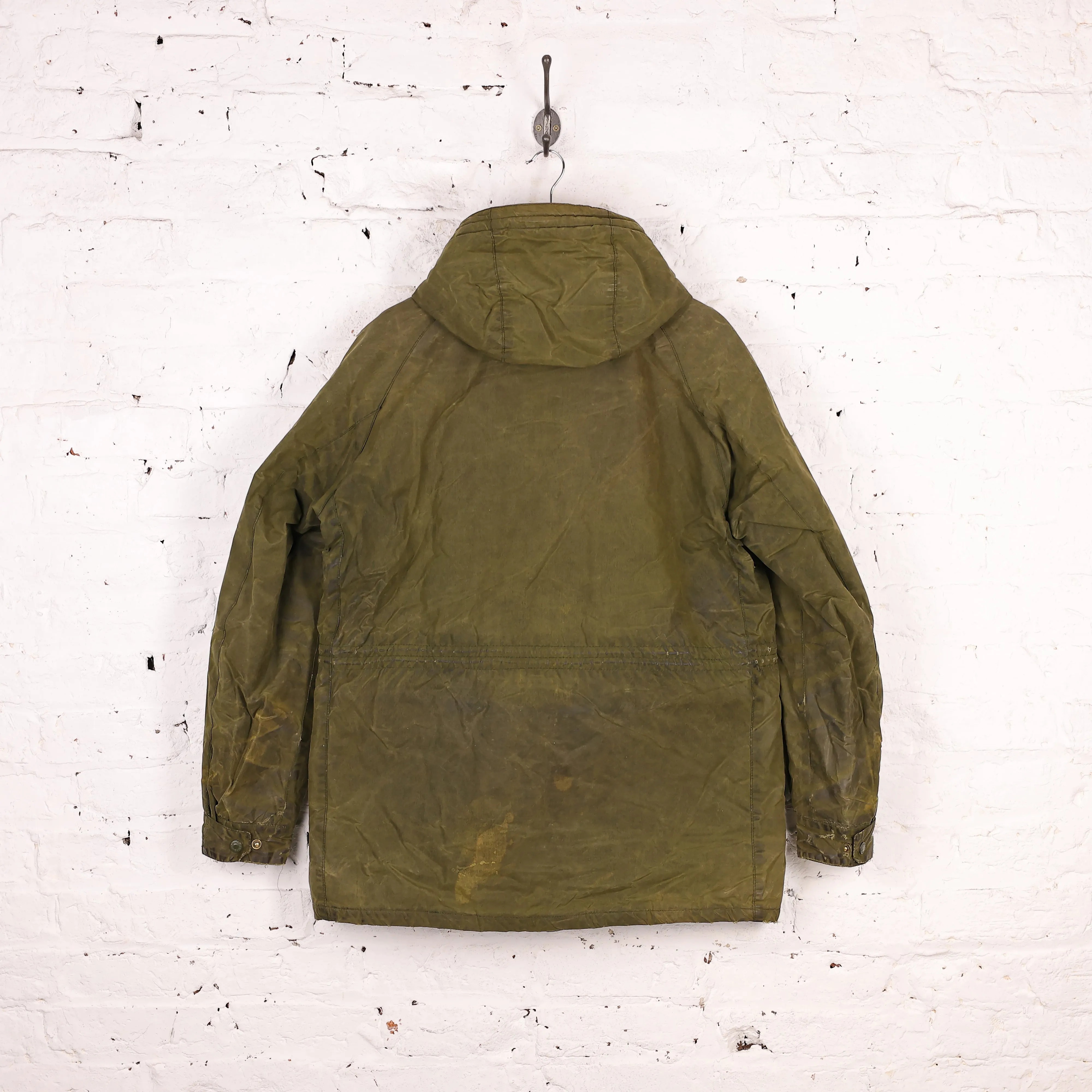Barbour Brindle Wax Parka Jacket Coat - Green - XL