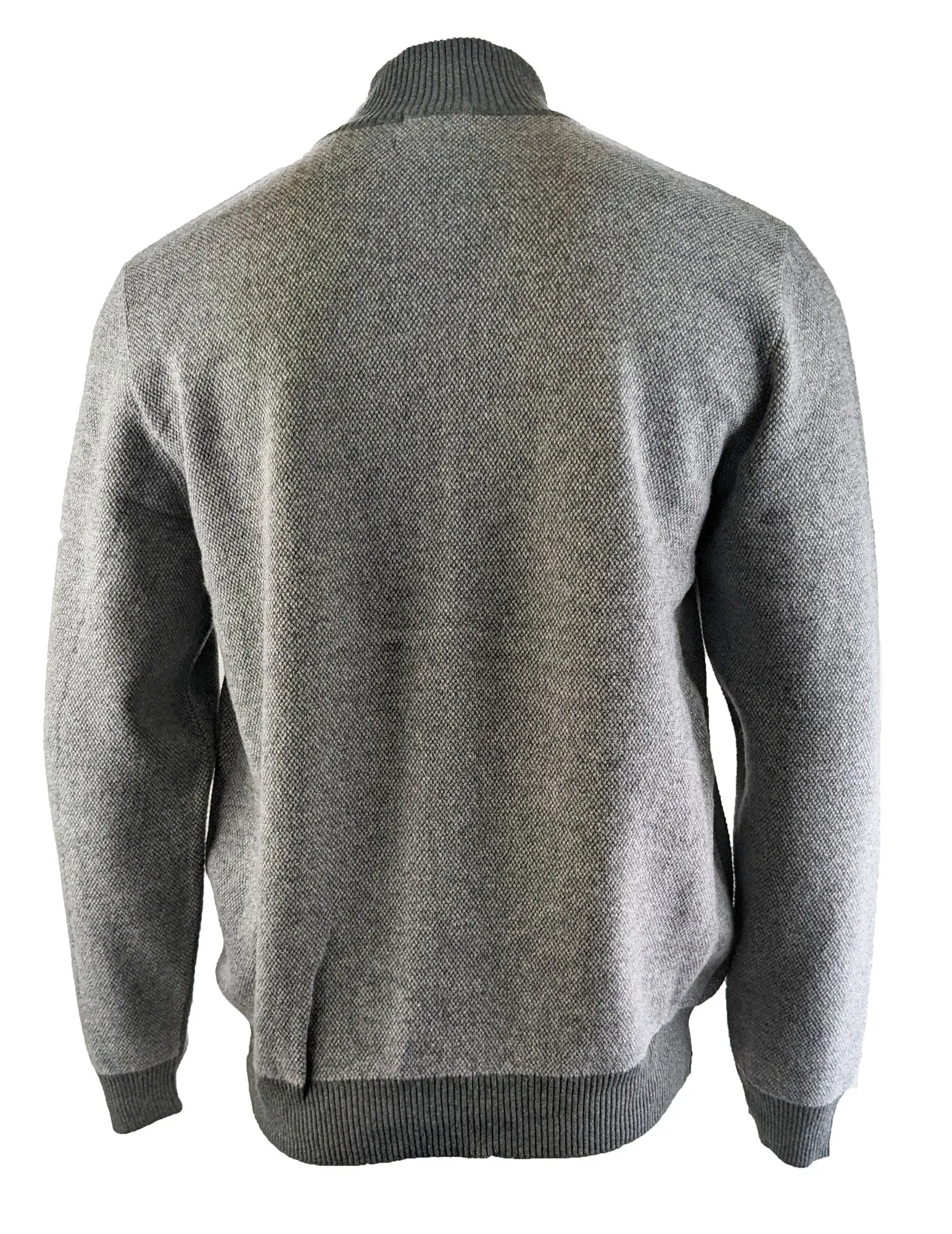 Benson Men's Grey and Dark Grey  Knit Full Zip Cardigan LW02 Size Large NWT