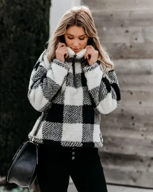 Big Checked Fluffy Sweatshirts