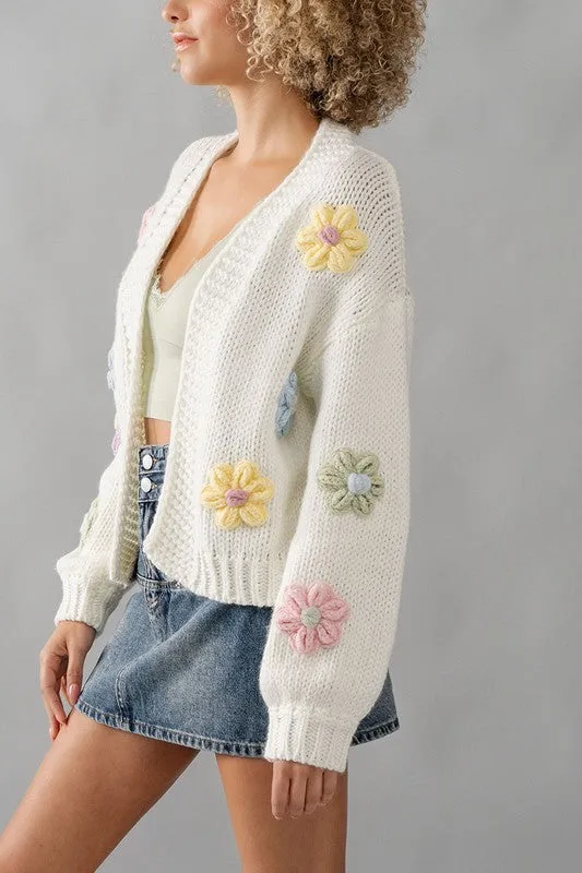 Billy Flower Knit Cardigan