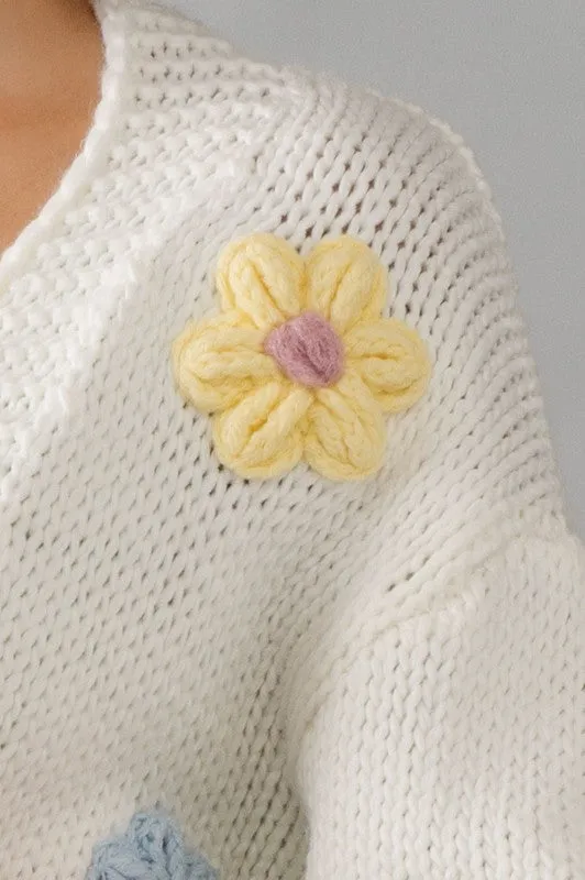 Billy Flower Knit Cardigan