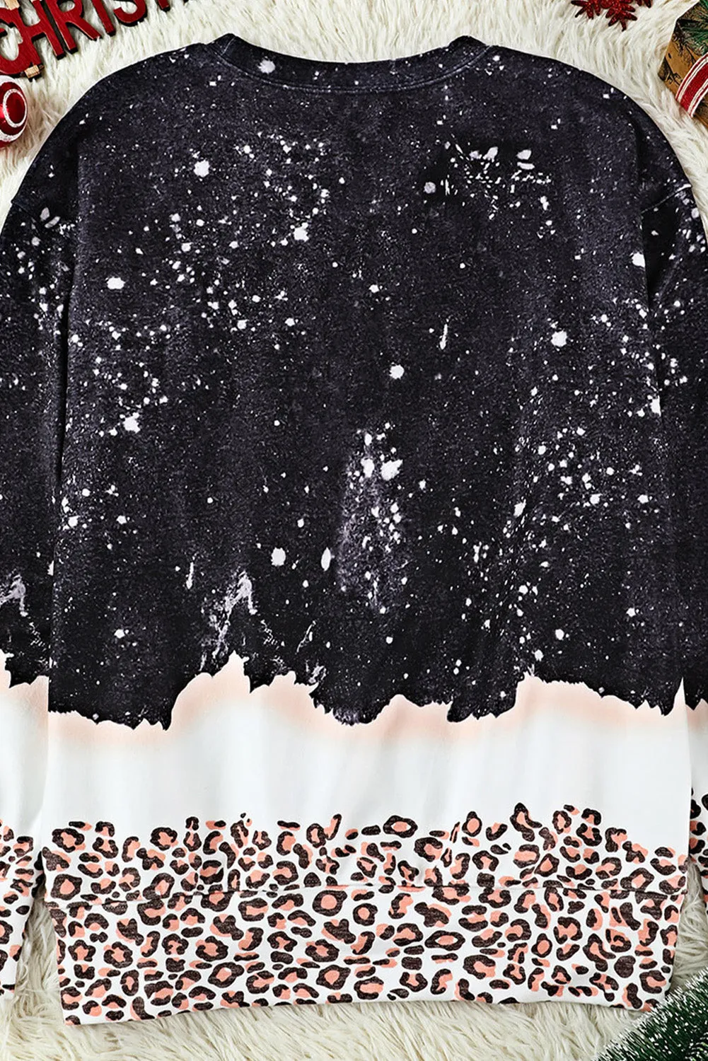 Black STATE Leopard Bleached Sweatshirt