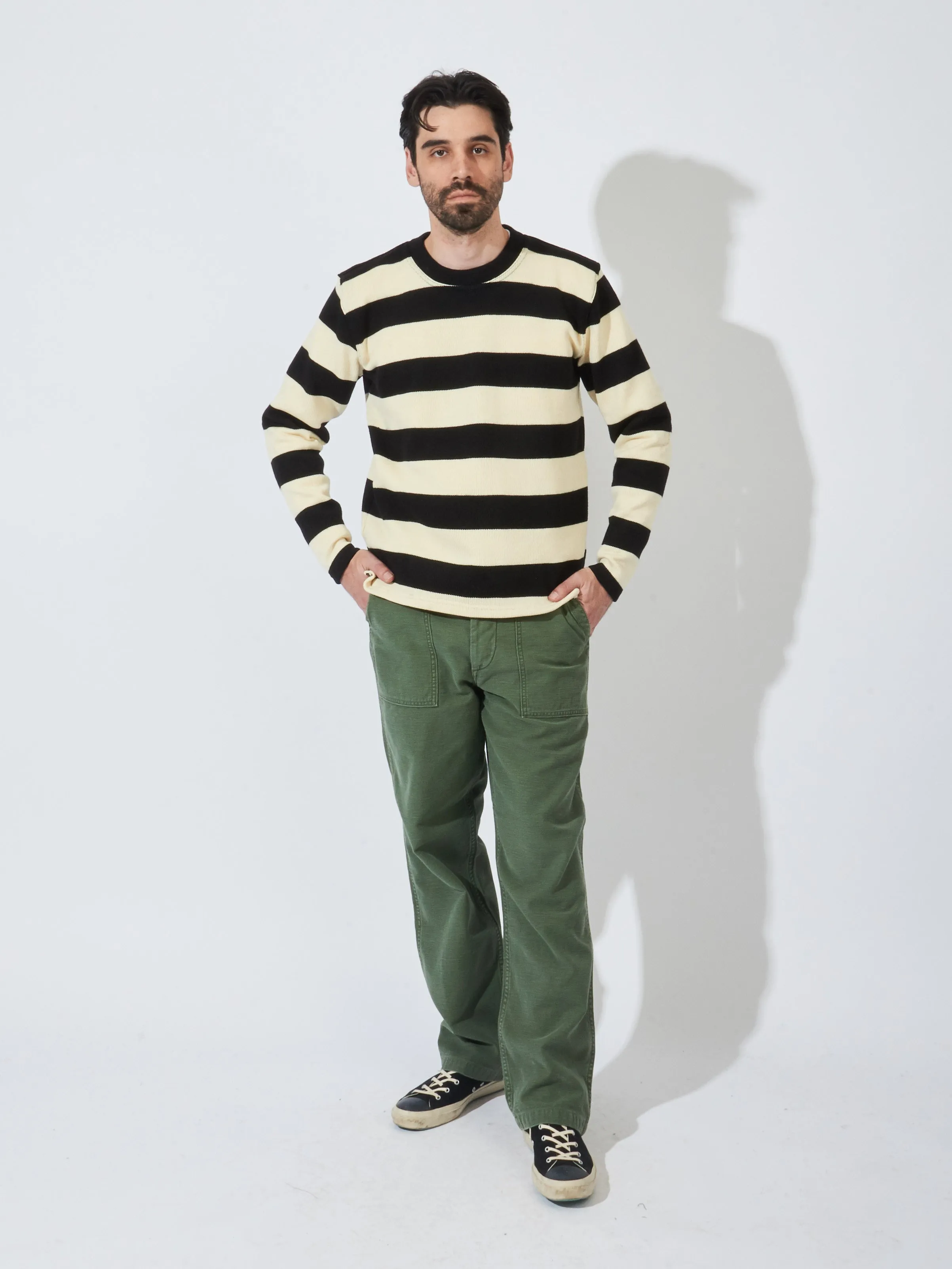 Black/Off-White Striped Naval Crew