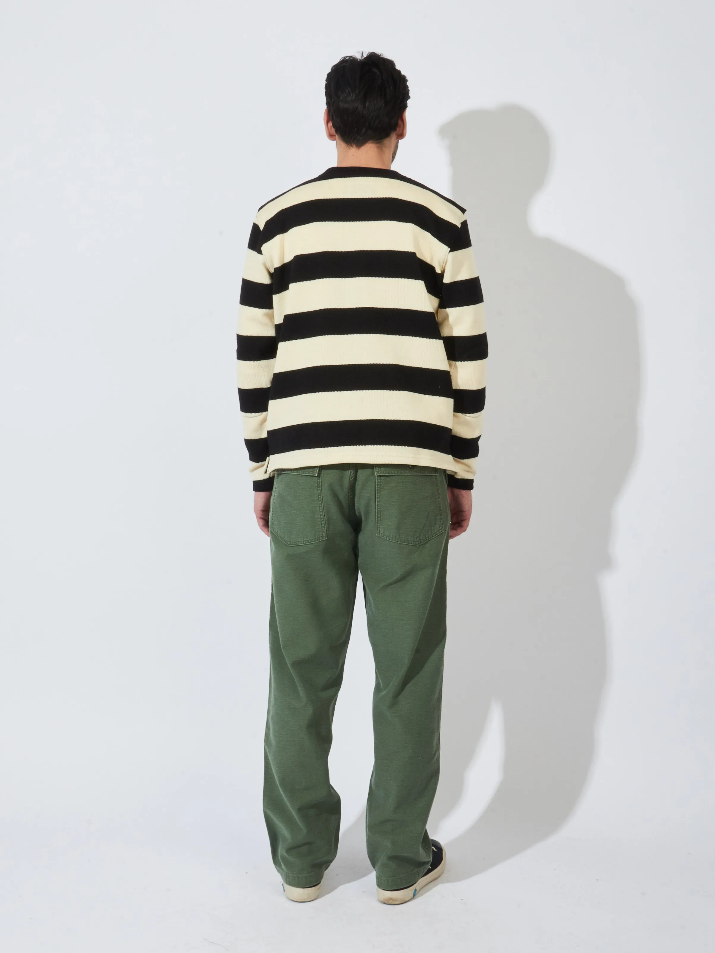 Black/Off-White Striped Naval Crew