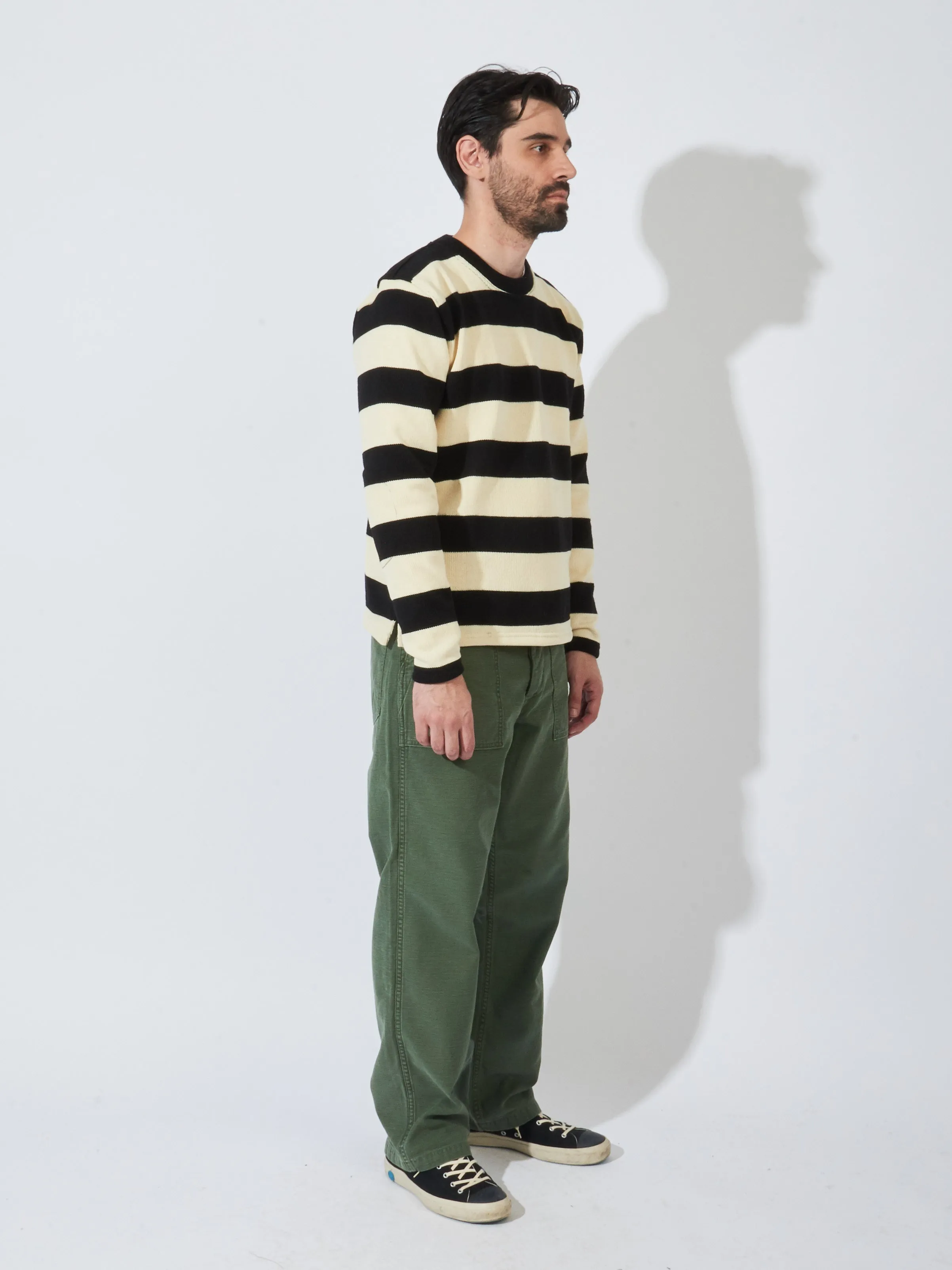 Black/Off-White Striped Naval Crew
