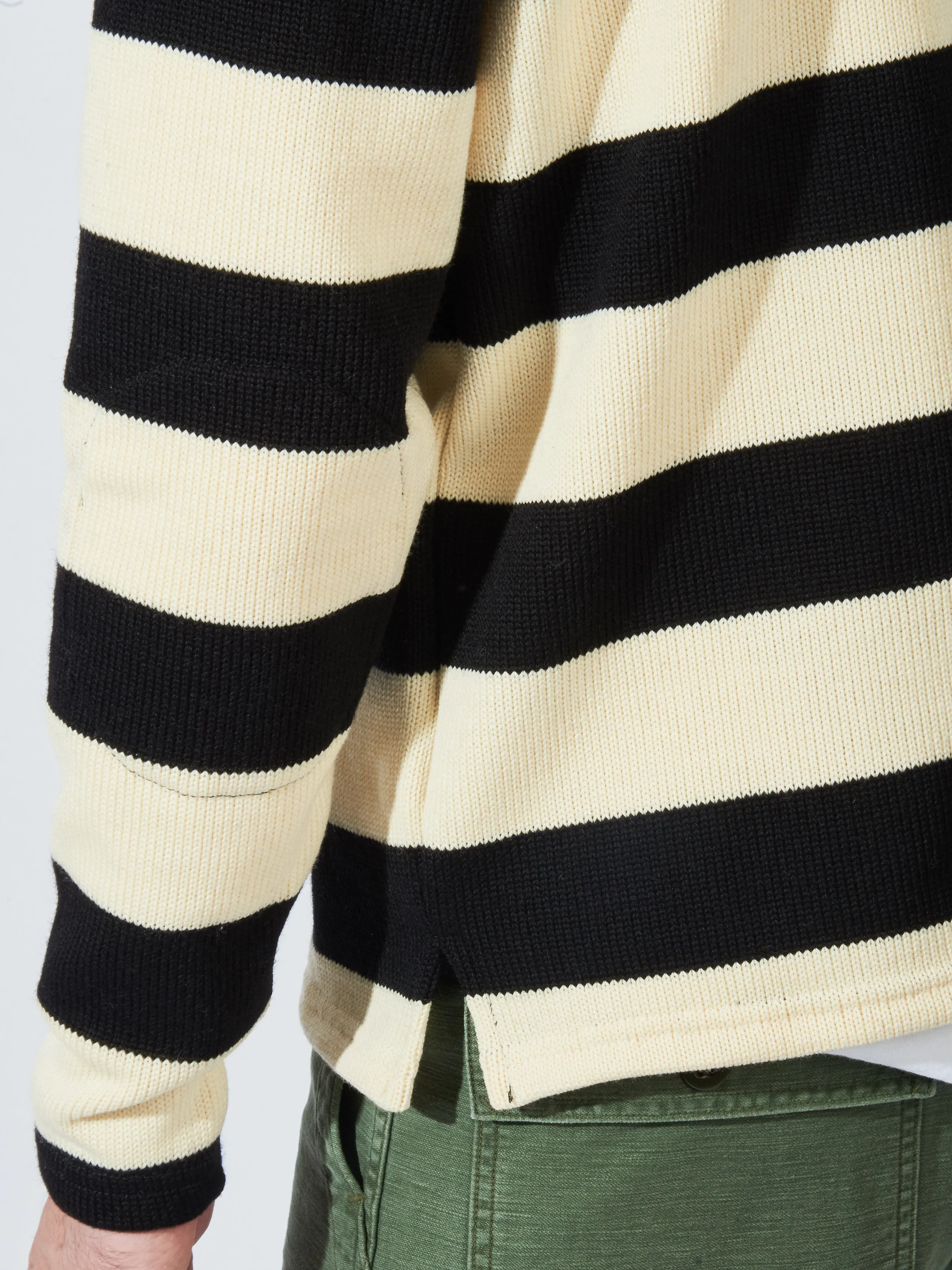 Black/Off-White Striped Naval Crew