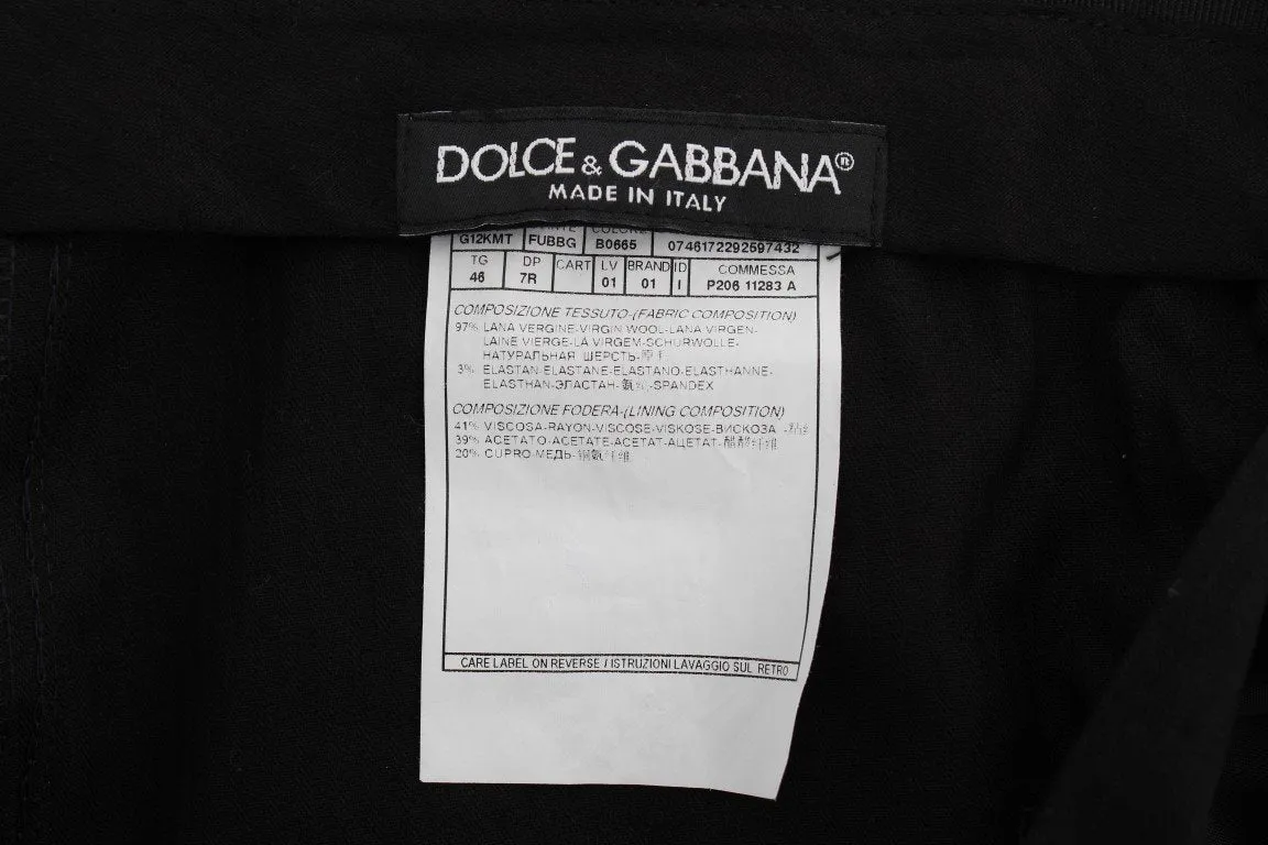 Blue Wool Stretch Dress Pants