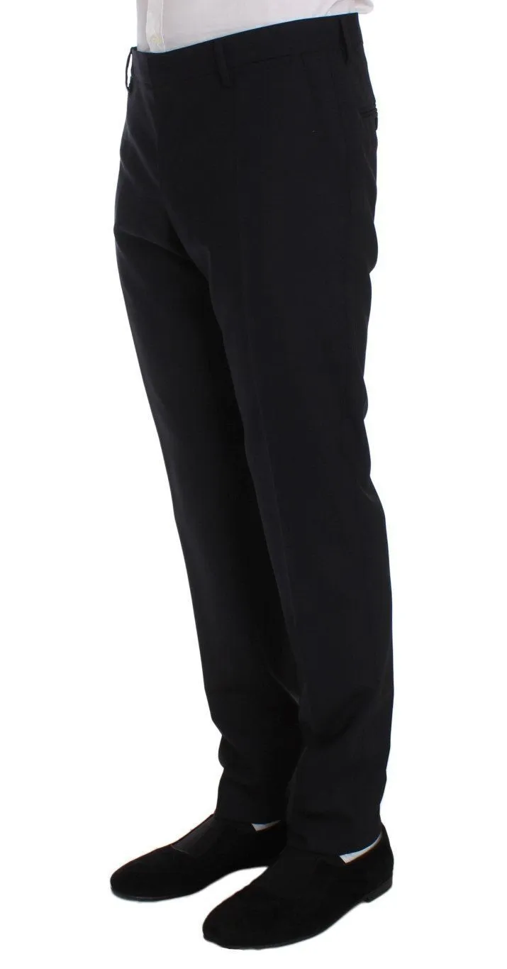 Blue Wool Stretch Dress Pants