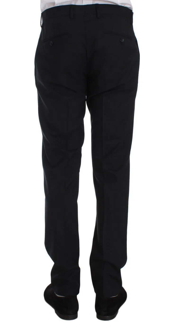 Blue Wool Stretch Dress Pants