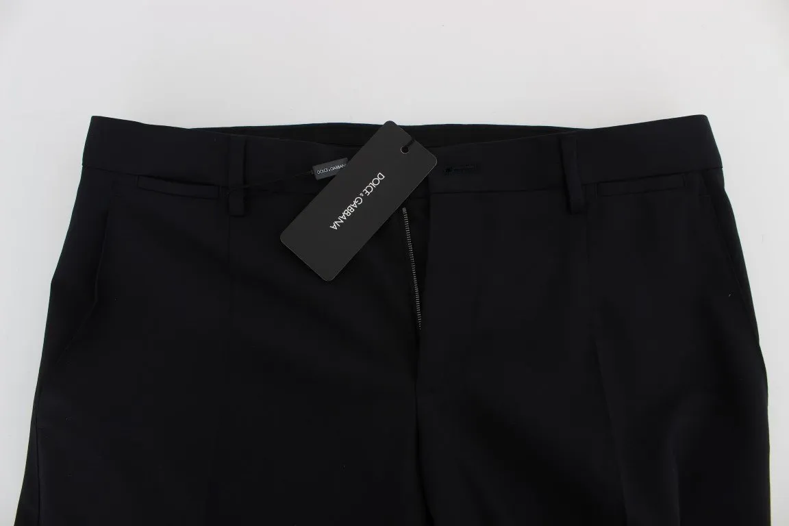 Blue Wool Stretch Dress Pants