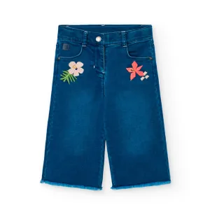 Boboli Floral Wide Leg Jeans