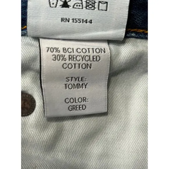 Boyish NWT $168 Tommy Jeans In Greed Sz 26 Denim High Rise Straight Leg Casual