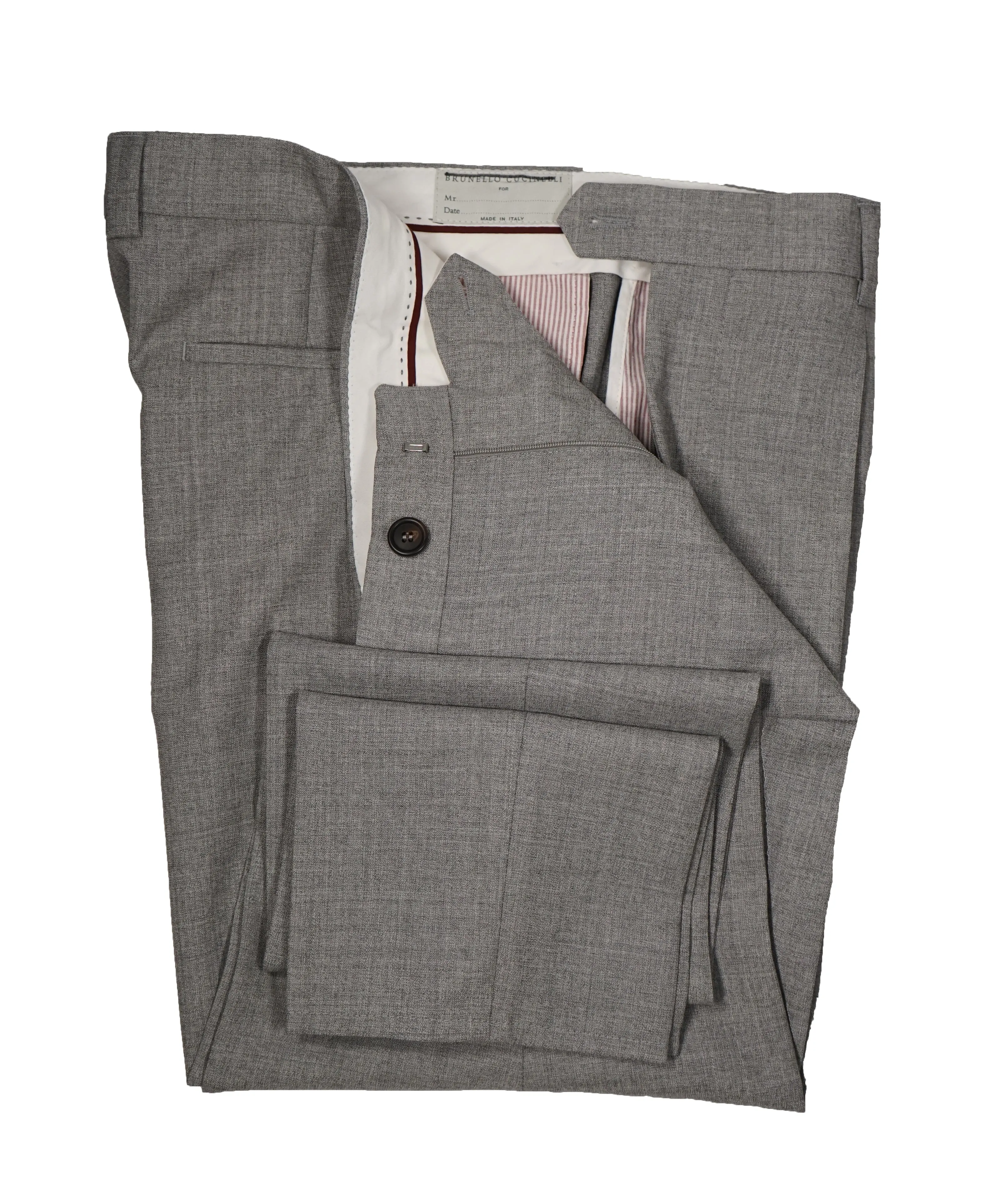 BRUNELLO CUCINELLI - Gray Slim Pants With Pick Stitching Detail - 39W