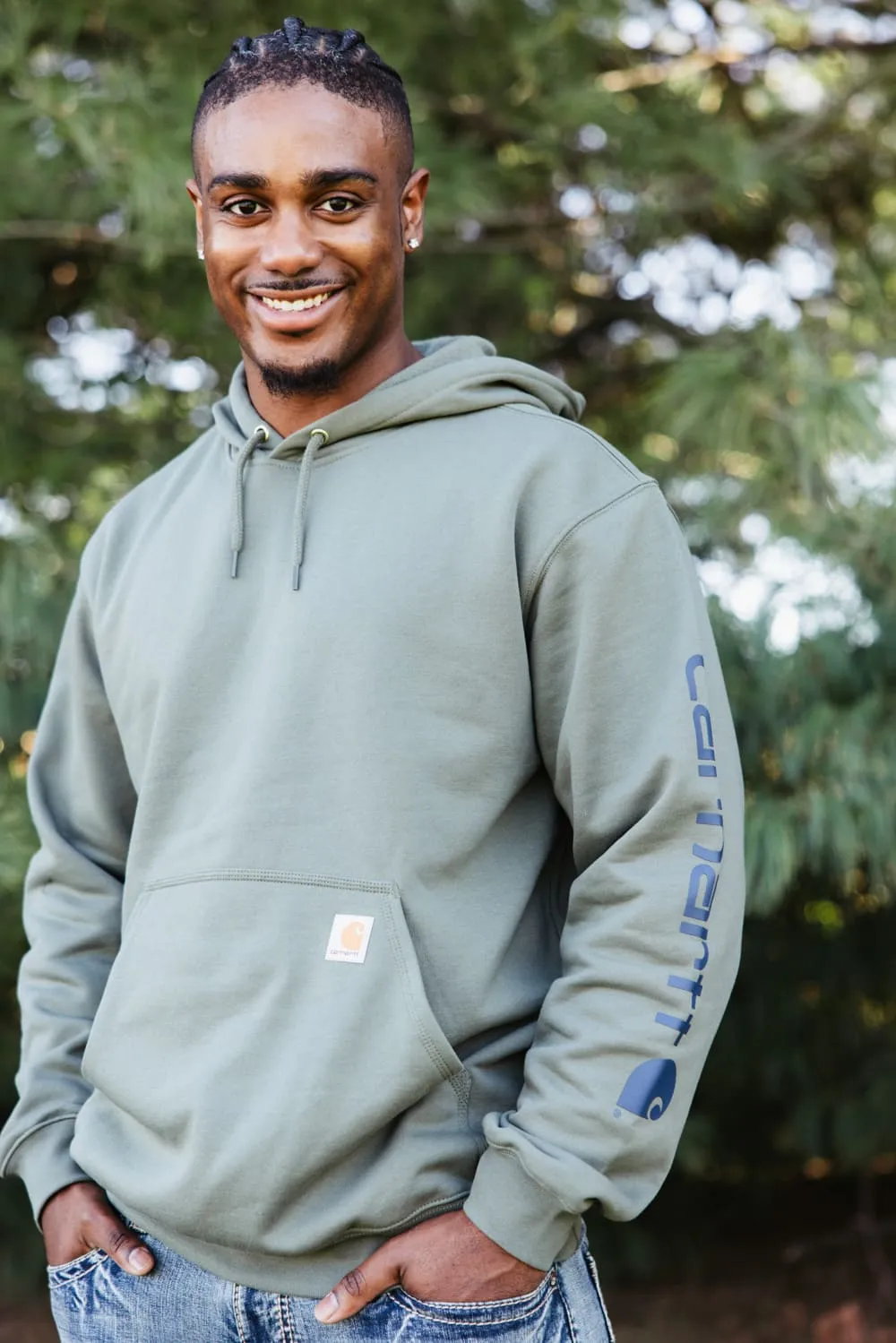 Carhartt Loose Fit Graphic Hoodie for Men in Dusty Olive | K288-DOV-OLIVE