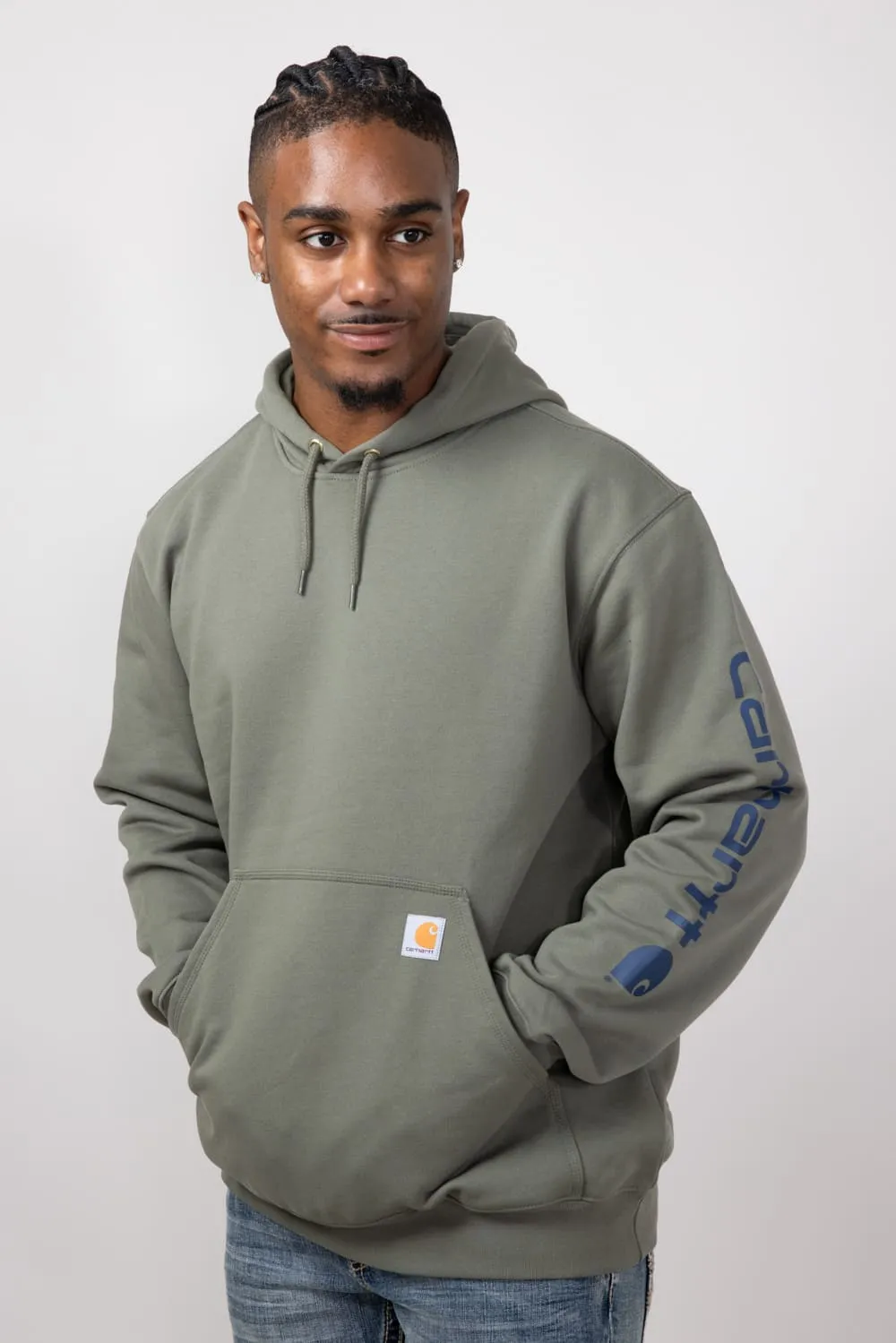 Carhartt Loose Fit Graphic Hoodie for Men in Dusty Olive | K288-DOV-OLIVE