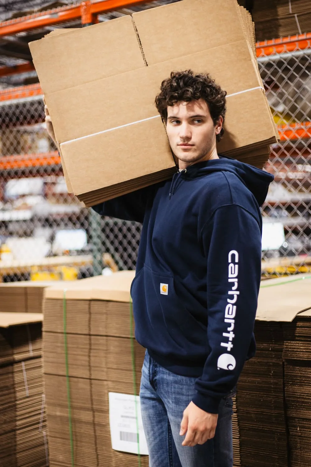 Carhartt Loose Fit Graphic Hoodie for Men in Navy | K288-472-NAVY