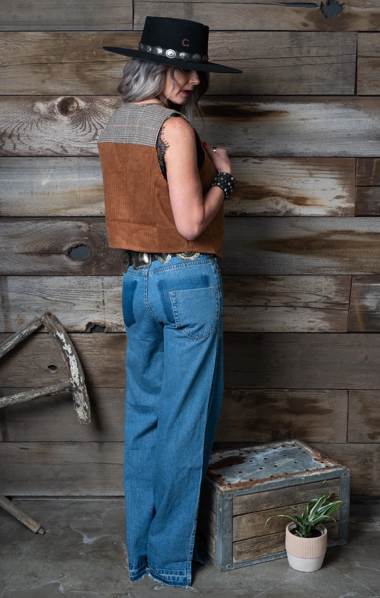 Charlee Wide Leg Open Side Denim