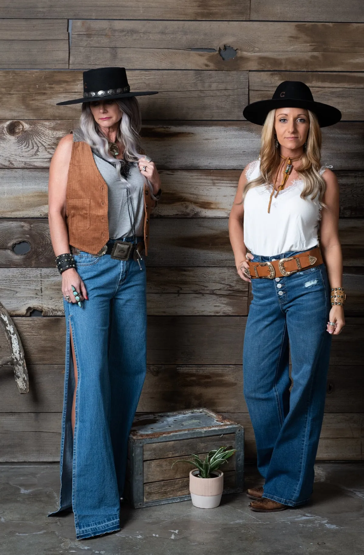 Charlee Wide Leg Open Side Denim