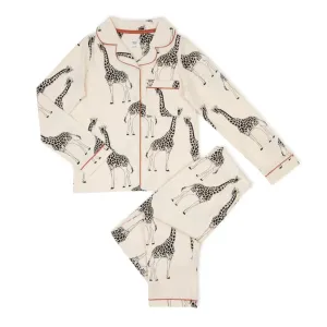 Chelsea Peers Organic Cream Giraffe Pyjama Set