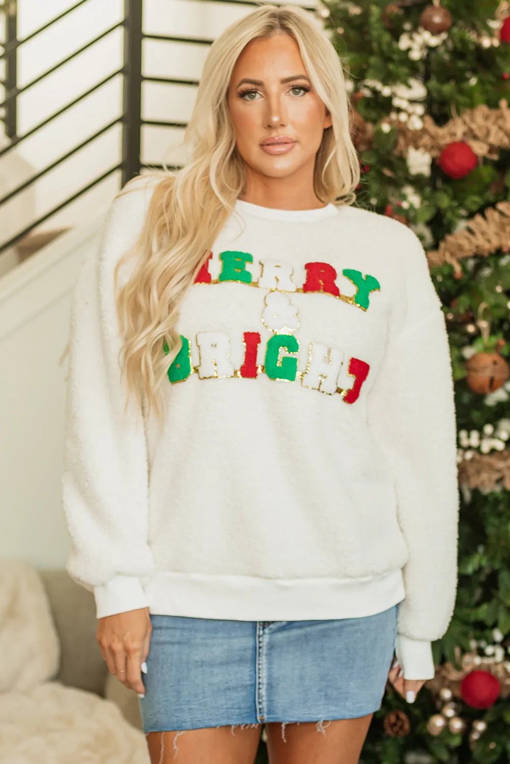 Christmas MERRY & Bright Sweatshirt