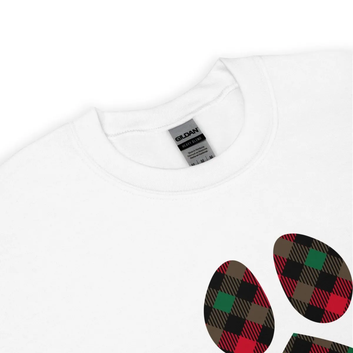 Christmas Plaid Dog Paw Sweatshirt
