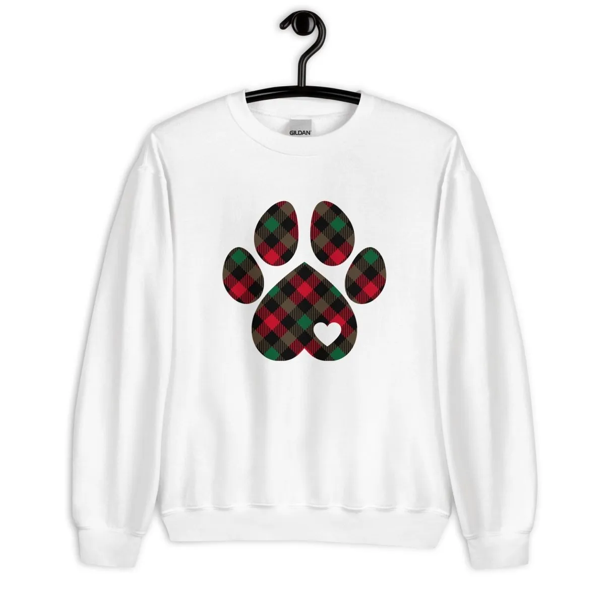 Christmas Plaid Dog Paw Sweatshirt