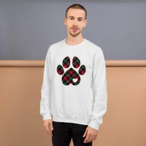 Christmas Plaid Dog Paw Sweatshirt