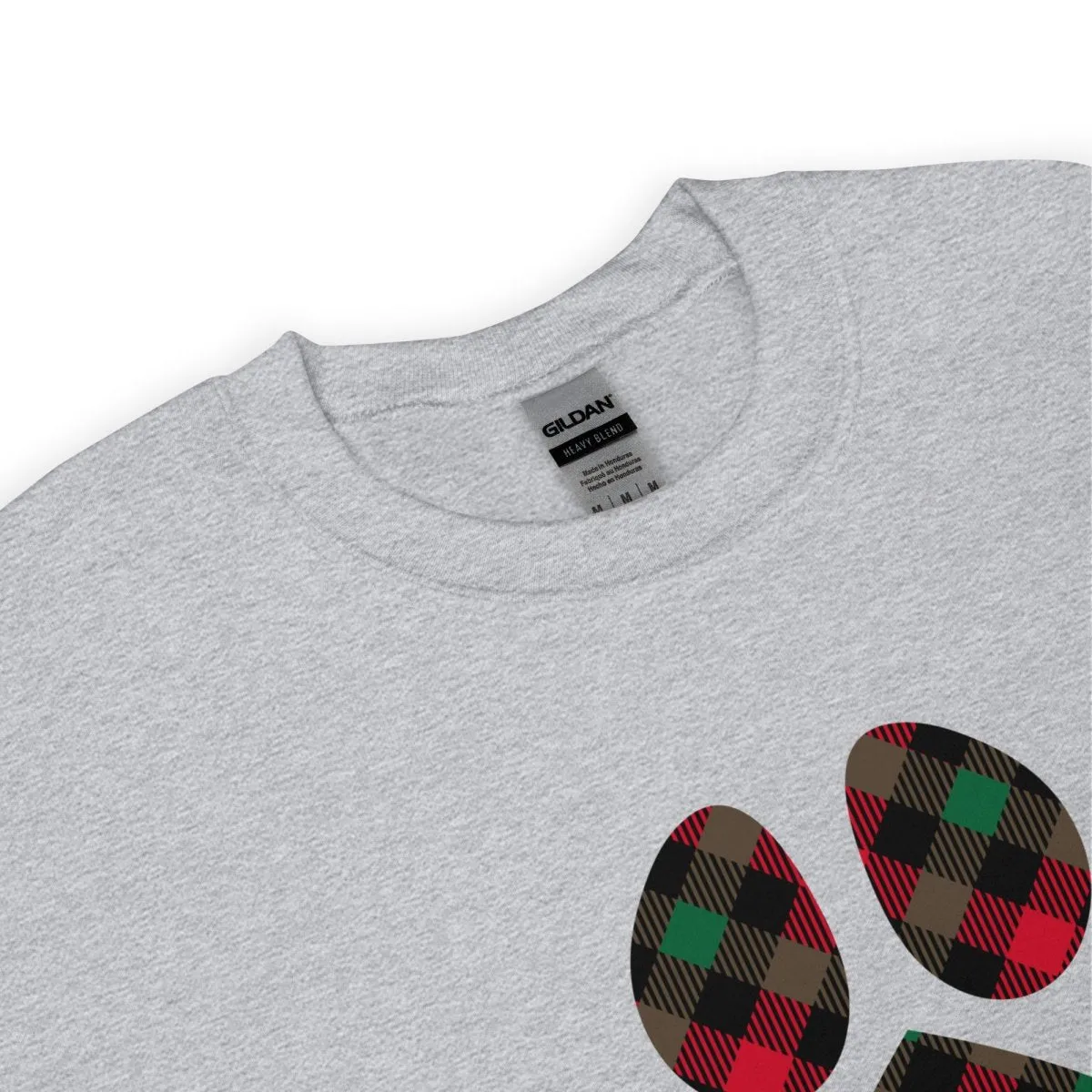 Christmas Plaid Dog Paw Sweatshirt